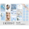 200 Dental BUNDLE: 60 Posts, 60 Stories, 80 Highlight Covers Template | Social Media dentist clinic, IG Instagram Facebook oral health care